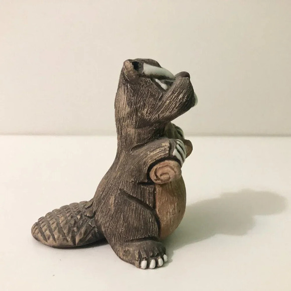 Vtg  Beaver Clay Figurine 3.25 Inch Tall Sculpture Figure - Picture 9 of 14